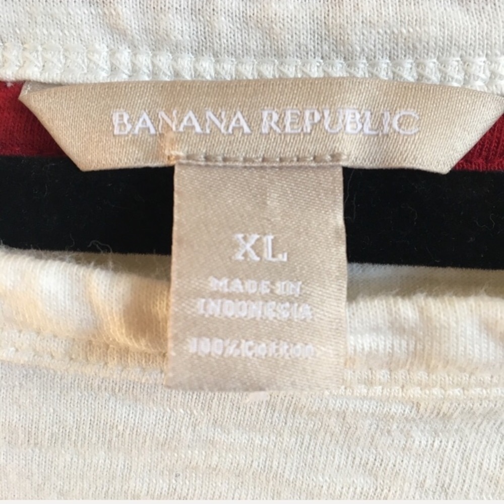 Banana Republic Shirt Boatneck Long Sleeve Stripe - Picture 5 of 8